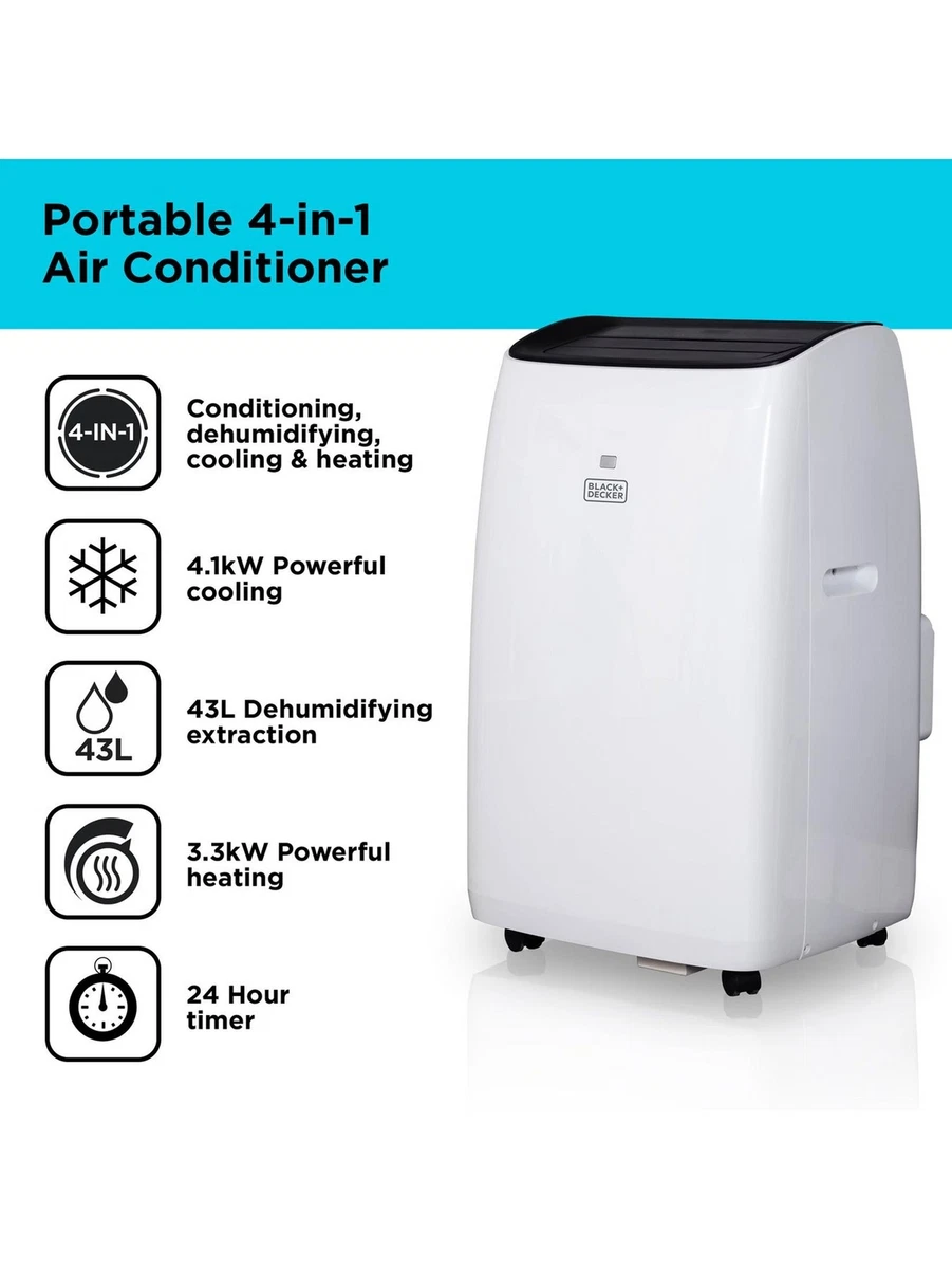 Black u0026amp; Decker BXAC40012GB 14,000 BTU 4-in-1 Air Conditioner, White |  eBay