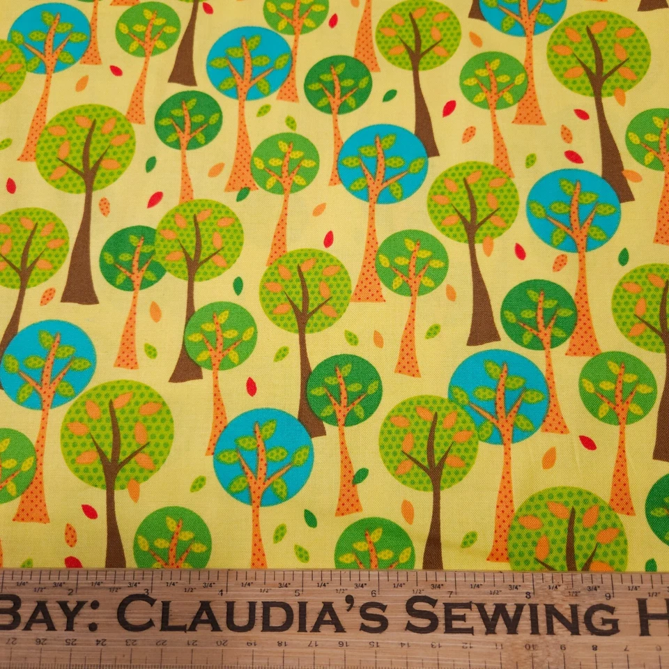 On The Road BTY Studio 8 Quilting Treasures Trees Turquoise Yellow - Image 2 of 3