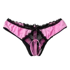 Women Lace Panties Crotchless Underwear Thongs Lingerie G-string Floral Briefs