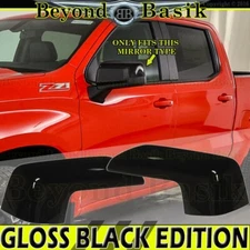 2019-2025 Chevy Silverado GMC Sierra GLOSS BLACK REPLACEMENT Mirror Cover Caps