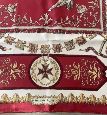Hermes Ludovicus Magnus vintage silk scarf featuring King Louis