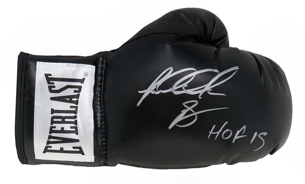 Riddick Bowe Signed Everlast Black Boxing Glove w/HOF 2015
