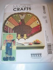 CRAFTS UNCUT MCCALLS Sewing Pattern M6413 TURKEY SCARECROW FALL HOME DECOR