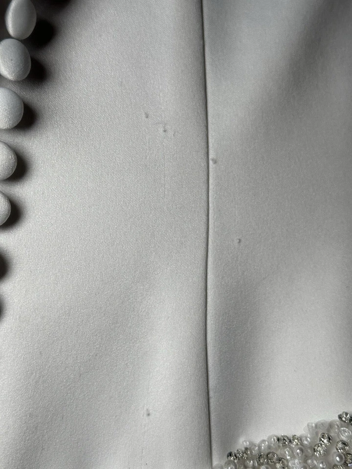 Vestido de novia Oleg Cassini David’s Bridal talla 8 blanco marfil lentejuelas sin tirantes Foto 3 de 4