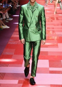 green silk coat