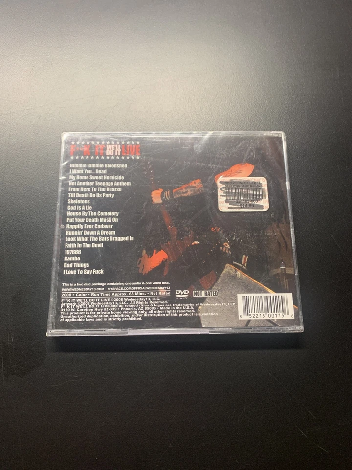 Murderdolls WEDNESDAY 13 f**k it We’ll Do it Live LIMITED EDITON CD & DVD SEALED - Imagem 3 de 3