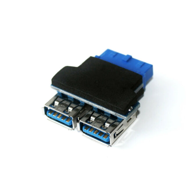 USB 3.0 Adapter 2x A-Buchse Motherboard Mainboard Pfostenanschluss PC intern 19