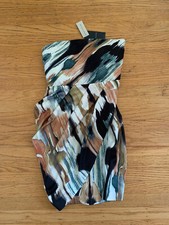 NWT Ann Taylor Womens sz 2 Multi-water color Strapless Mini dress
