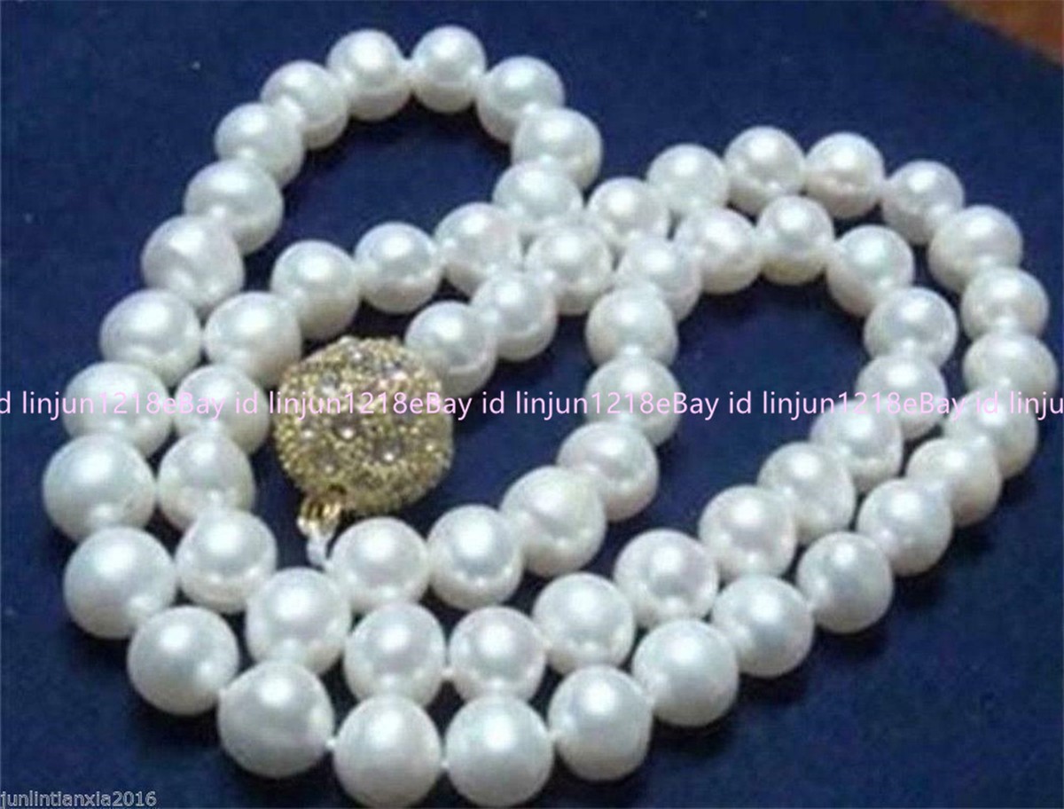 Huge 10-11MM WHITE AKOYA CULTURED PEARL ROUND BEADS NECKLACE 18