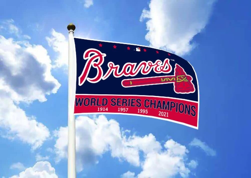 Bandiera Atlanta Braves 90x150cm - Poliestere 150D Con Logo Ufficiale Squadra - Foto 7