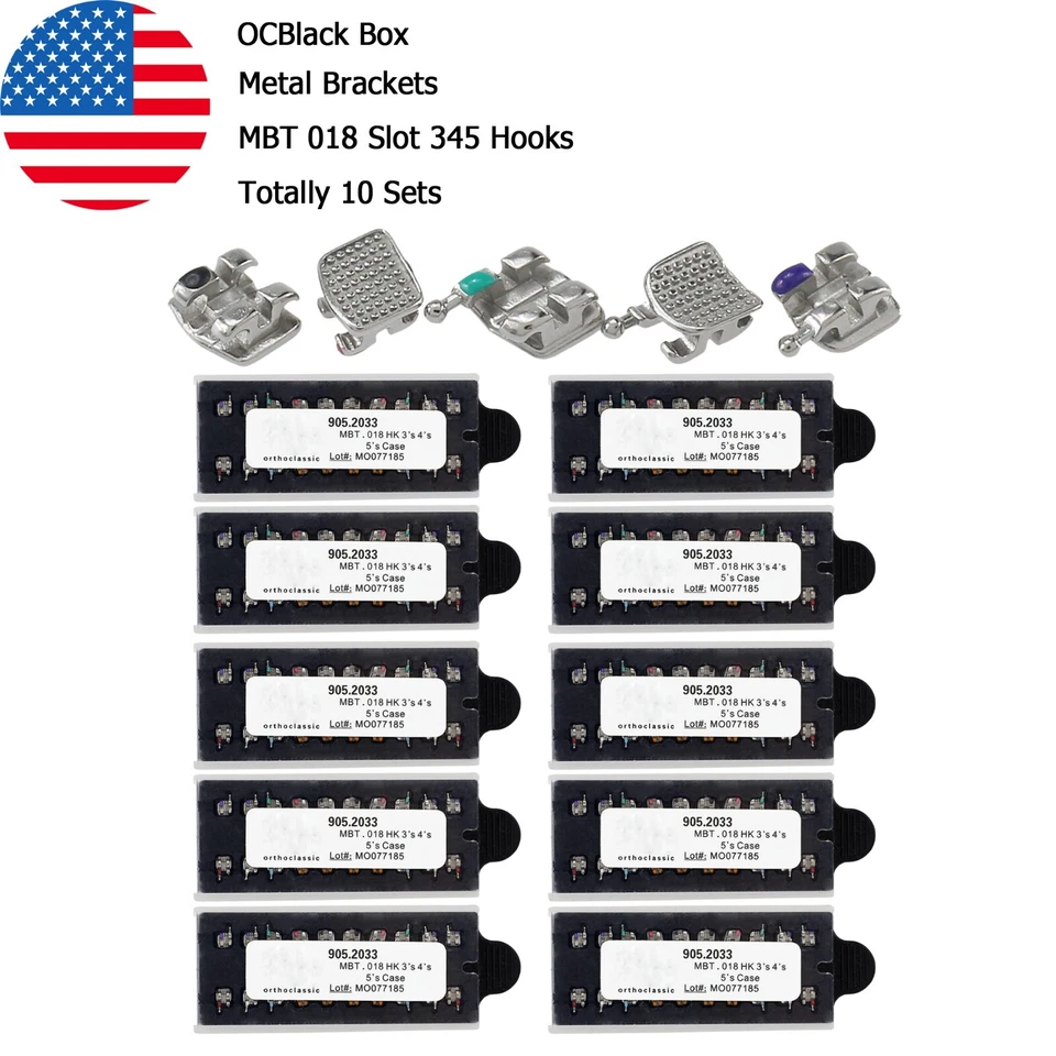 Dental Orthodontic Metal Brackets Braces Mini Roth MBT 018 022 345 Hooks MIM - Image 4 of 4
