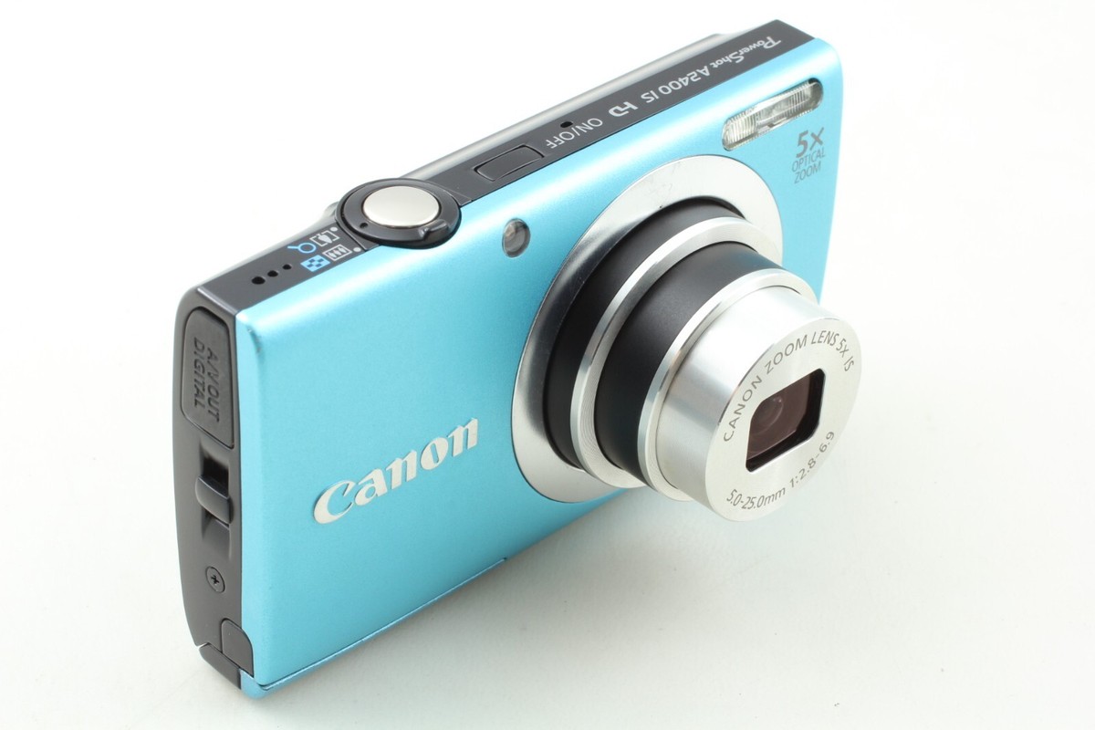 Canon PowerShot A2400 IS 青 Near MINT] Canon Power Shot A2400 IS Blue Digital Camera