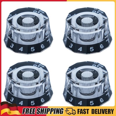4 Pcs Guitar Bell Knobs Lampshade Style for LP Guitar Accessories (Black)