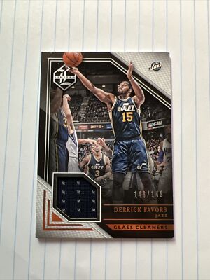 2015-16 LIMITED DERRICK FAVORS GLASS CLEANERS GAME WORN MATERIAL #18 /149 SP