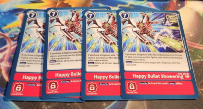 x4 Digimon HAPPY BULLET SHOWERING BT6-095 Red Option Uncommon TCG