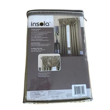 Insola Window Valance Malibu Lined One Valance 36x26” Green Stripe