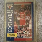 Fleer 1991-92 Team Leader Michael Jordan #375 Chicago Bulls Basketball Card