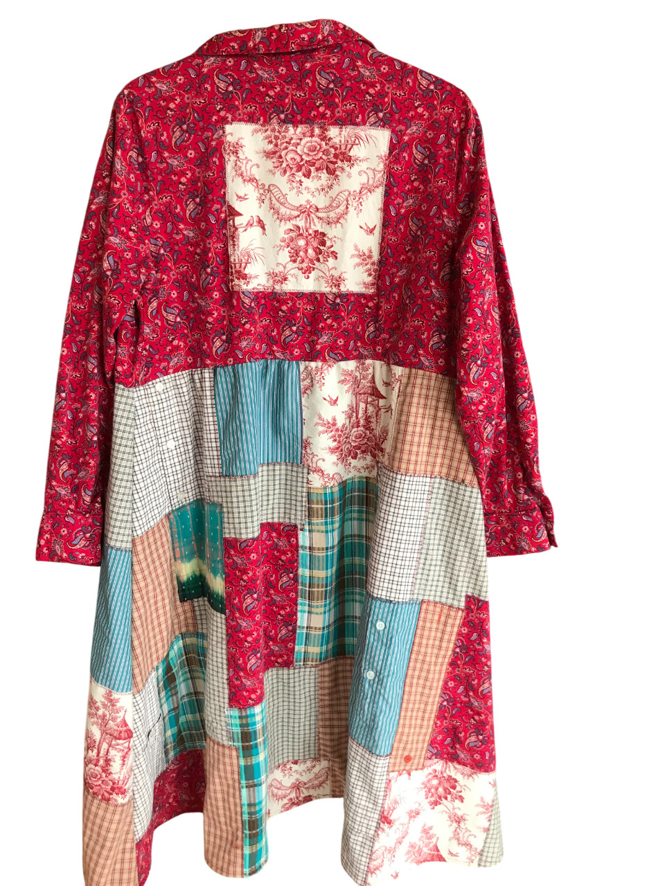 Handmade Boho Patchwork Duster: Heavyweight Hippi… - image 9