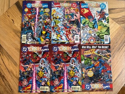 Marvel vs. DC #1-4 (Complete 1996 series) Set 1 2 3 4 + Free Preview W/ Bat Card