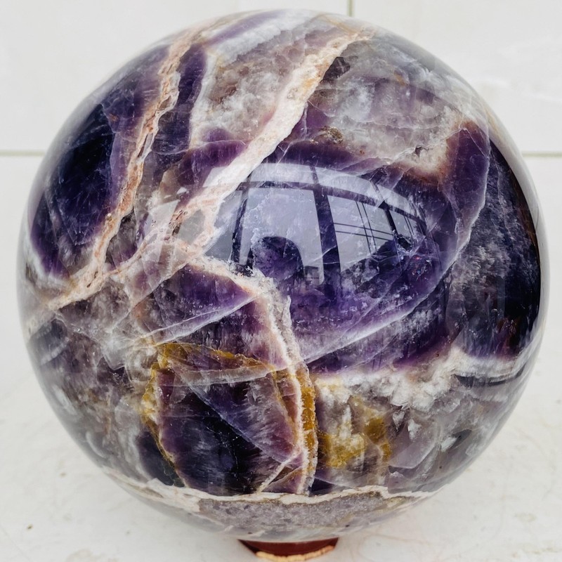 Natural Dream Amethyst Quartz Crystal Sphere Ball Healing 4580g