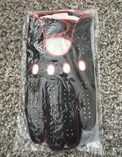 Riparo Reverse Stitched Leather Driving Gloves - Black/Red