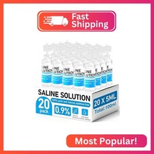 20 Pack 0.9 Saline Solution, Normal Solution for All Ages, Total 100ml