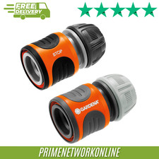 Image of Gardena Hose Connector Set 13mm-15mm Water Stop Connector 100% GENUINE NEW ⭐⭐⭐⭐⭐