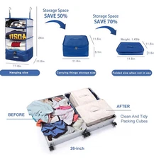 Portable Hanging Travel Shelves Bag Packing Cube Organizer Suitcase Storage