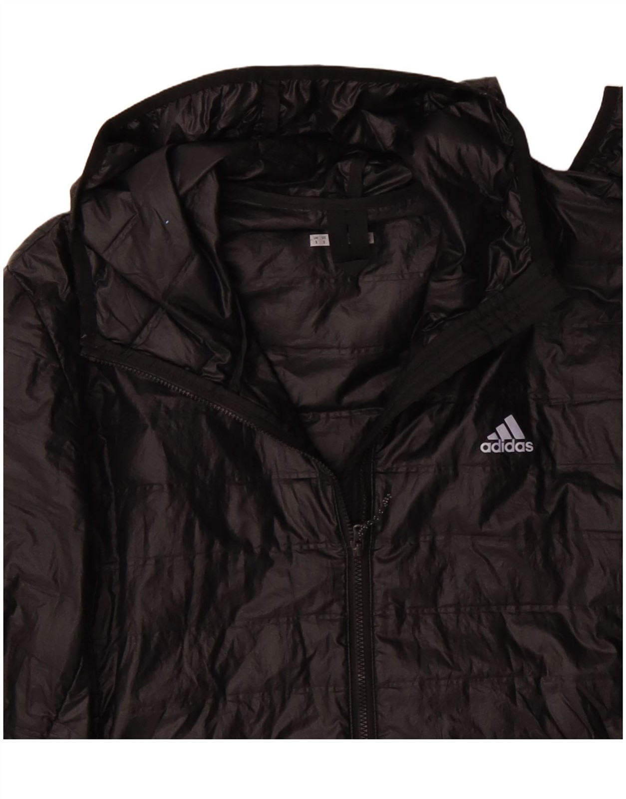Adidas Mens Hooded Bomber Jacket UK 36 Small Black Polyester CH01 thumbnail 3