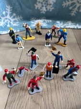 Vintage Lot Of Plastic Figures Racing Team Railroad Crew Layout Display Toppers