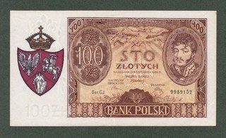 #Banco de Polonia 100 Zlotych 1934 P 75 aUNC Józef Antoni Poniatowski