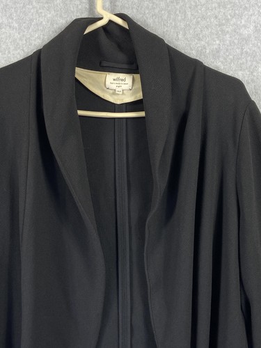Wilfred Jacke Damen 8 schwarz Krepp vorne offen drapiert Blazer 3/4 Ärmel Taschen - Bild 2 von 9