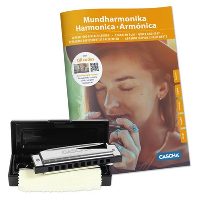 Blues Harmonica Set, (incl. 4 languages Method (DE/EN/FR/ES), case, cleaning...