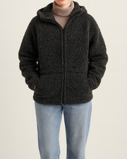 Pure Wool Pile Hooded Jacket ~  Winter Unisex Natural Fleece Jumper with Hood