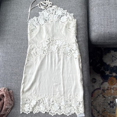 X2 Ivory Lace Floral Embroidered Short Slip Dress Asymmetrical Neckline S | eBay X2 Ivory Lace Floral Embroidered Short Slip Dress Asymmetrical Neckline S | eBay