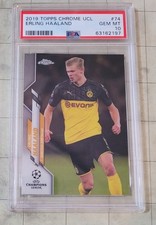 2019-20 Topps Chrome UCL #74 Erling Haaland rookie card PSA 10. rookie card picture
