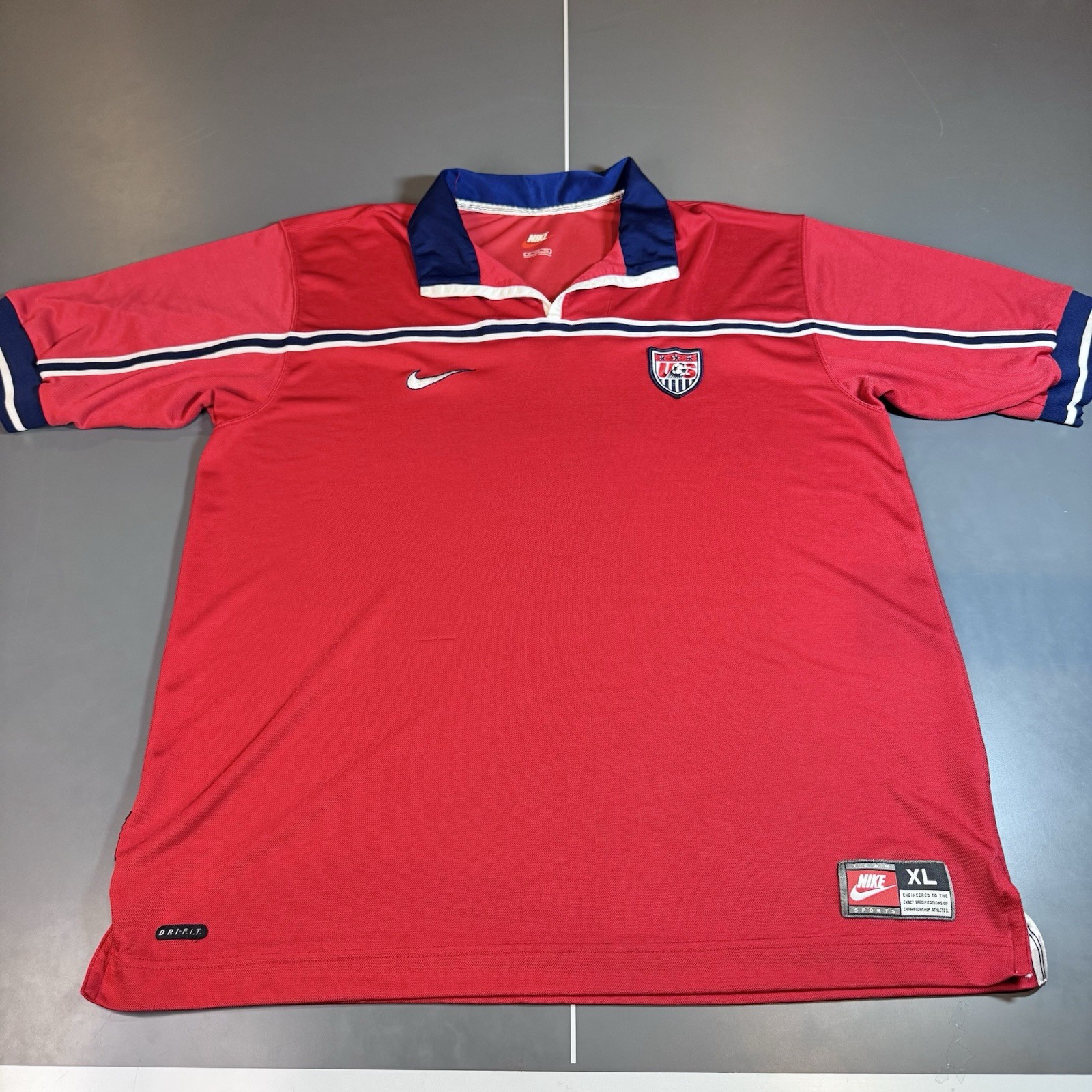 AUTHENTIC NIKE USMNT USA MENS TEAM 1998-1999 AWAY SOCCER FOOTBALL JERSEY XL