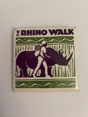 The Rhino Walk Pin Back Button P29