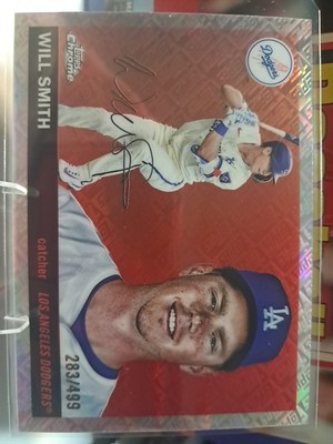 2025 Topps Chrome Platinum Will Smith Topps Logo Refractor /499 LA Dodgers SP