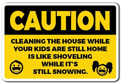 #ad CAUTION CLEANING THE HOUSE Sign Or Decal kids dirty housework gift $28.99