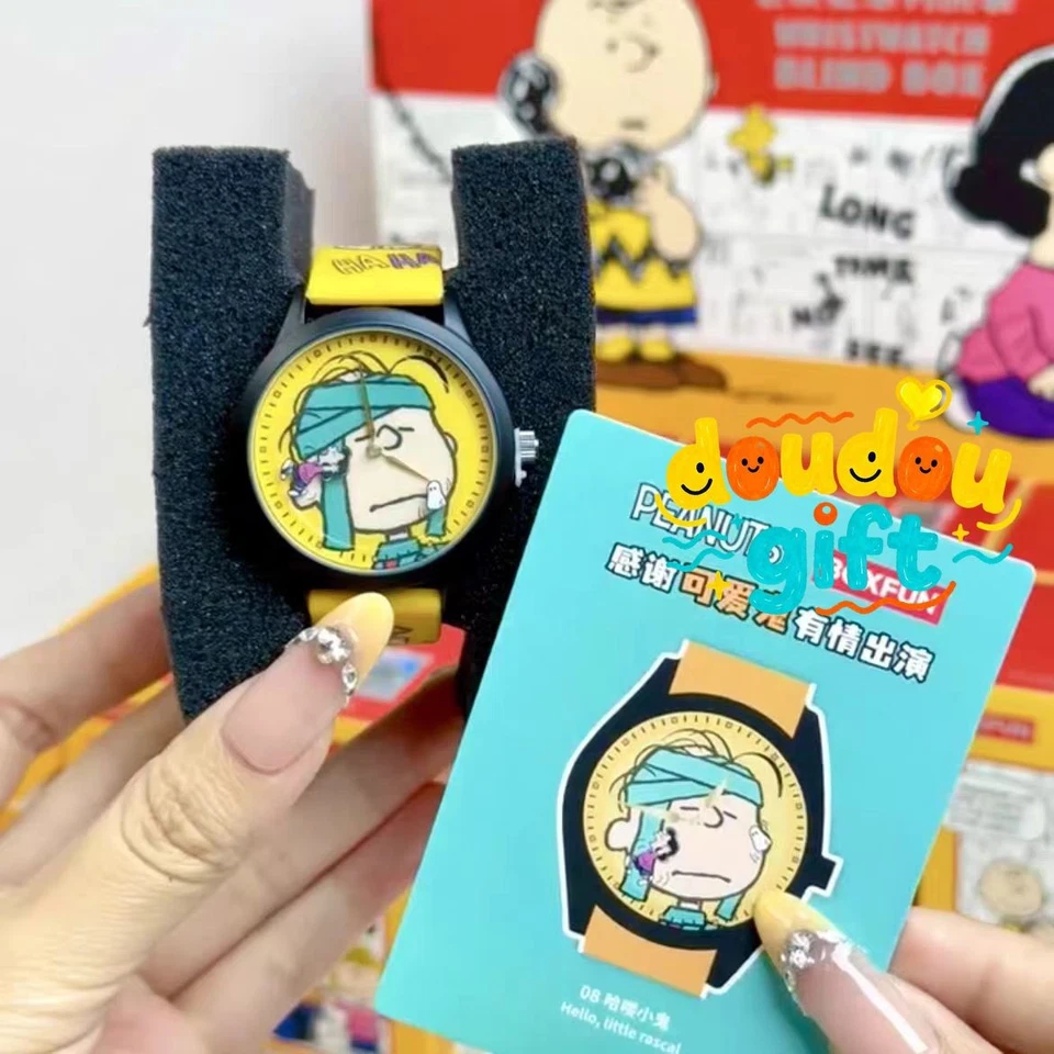 Auténtico reloj pulsera MINISO serie Snoopy & Friends caja ciega lindo juguete de regalo Foto 3 de 4