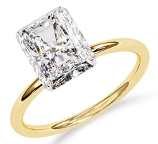3 Ct Radiant Cut Lab Grown CVD Diamond Halo Engagement Ring 14k Yellow Gold IGI