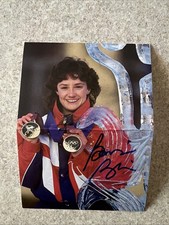 Bonnie Blair Signed Autographed 4x5 Post Card Signed Auto USA CREASE