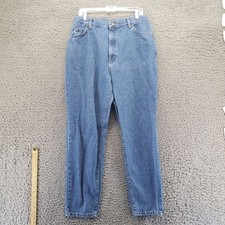 Lee Jeans Womens 18 Med Blue High-Rise Classic Tapered Cotton Denim Read 