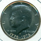 1976-D CLAD KENNEDY HALF DOLLAR, CHOICE BU, GREAT PRICE!