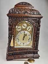 Rare Huge Carved 8 Gongs 5 Gongs Musical W & H Bracket Clock