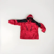Columbia Men’s Red Jacket Windbreaker Nylon Parka Anorak Gorpcore Coat Hood XL