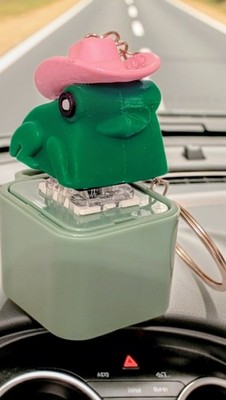 (New) ''HOWDY PARDNERS'' Pink Hat 2.5'' Croaking, Light-up Frog Toy ~ Rechargeable