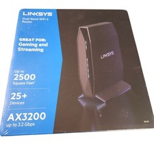 Linksys Dual-Band WiFi 6 Router 3.2Gbps Gaming/Streaming 2500 Sq Ft 25 Devices