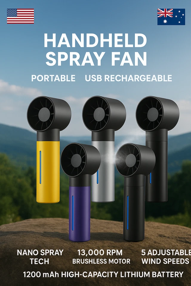 Portable Mist Fan 5-Speed USB Rechargeable Handheld Humidifier Cooling Fan - image 2 of 4